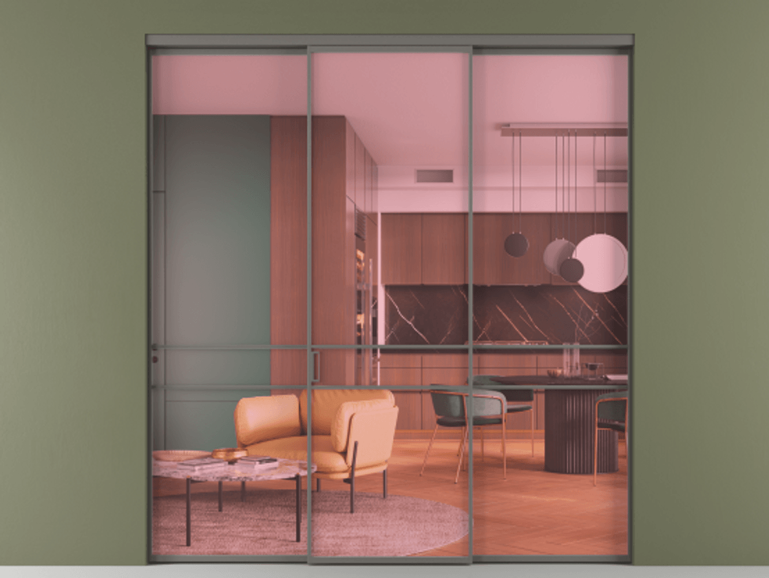 Перегородка Formato внутри проёма 3 створки АЛПР 040.02 Алюминий классический серый Прозрачное розовое стекло, триплекс. Цена 237275 ₽ 1. Полотно 3 шт. (800/2100 мм)
2. Комплект установки раздвижной системы
3. Базовый комплект фурнитуры
4.Ручка RONDO. Фабрика дверей Волховец 8 (800) 551 43 19 Перегородка Formato внутри проёма 3 створки АЛПР 040.02 Алюминий классический серый Прозрачное розовое стекло, триплекс Цена 237275 ₽ | Volhovec