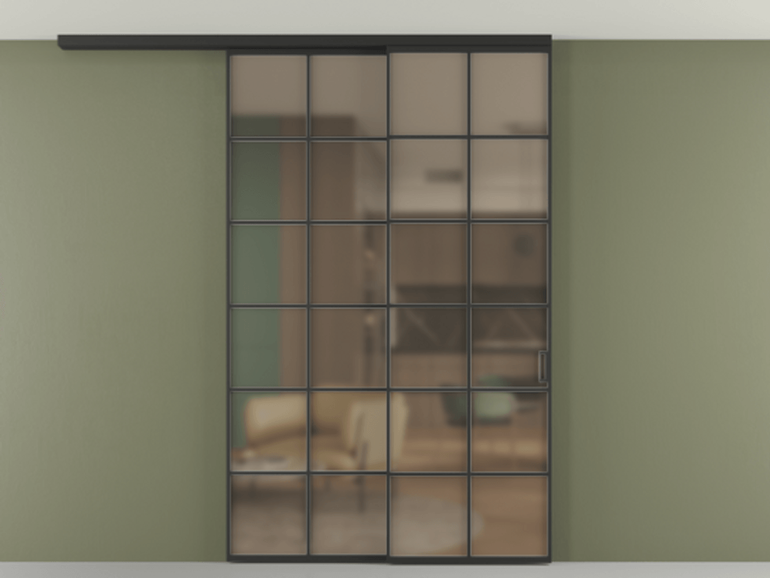 Перегородка Formato вдоль стены на потолок 2 створки с синхронным механизмом АЛПР 040.05 Алюминий Черный Сатинированное бронзовое стекло, триплекс. Скрытый короб ЧЕР Цена 277664 ₽ 1. Полотно 2 шт. (800/2100 мм)
2. Комплект установки раздвижной системы
3. Базовый комплект фурнитуры
4.Ручка RONDO
. Фабрика дверей Волховец 8 (800) 551 43 19 Перегородка Formato вдоль стены на потолок 2 створки с синхронным механизмом АЛПР 040.05 Алюминий Черный Сатинированное бронзовое стекло, триплекс Цена 277664 ₽ | Volhovec