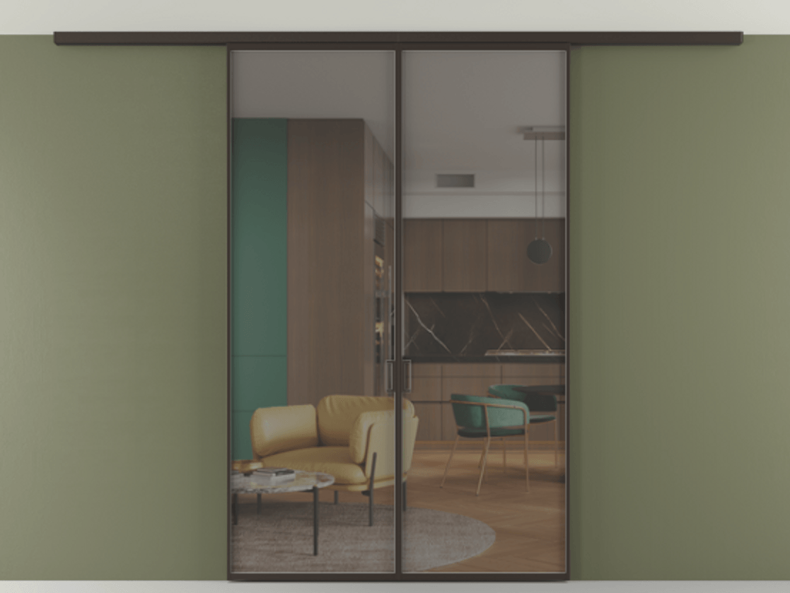 Перегородка Формато вдоль стены на потолок 2 створки АЛПР 040.01 Алюминий антрацит Прозрачное серое стекло, триплекс. Цена 177705 ₽ 1. Полотно 2 шт. (800/2100 мм)
2. Комплект установки раздвижной системы
3. Базовый комплект фурнитуры
4.Ручка Рондо. Фабрика дверей Волховец 8 (800) 551 43 19 Перегородка Формато вдоль стены на потолок 2 створки АЛПР 040.01 Алюминий антрацит Прозрачное серое стекло, триплекс Цена 177705 ₽ | Volhovec