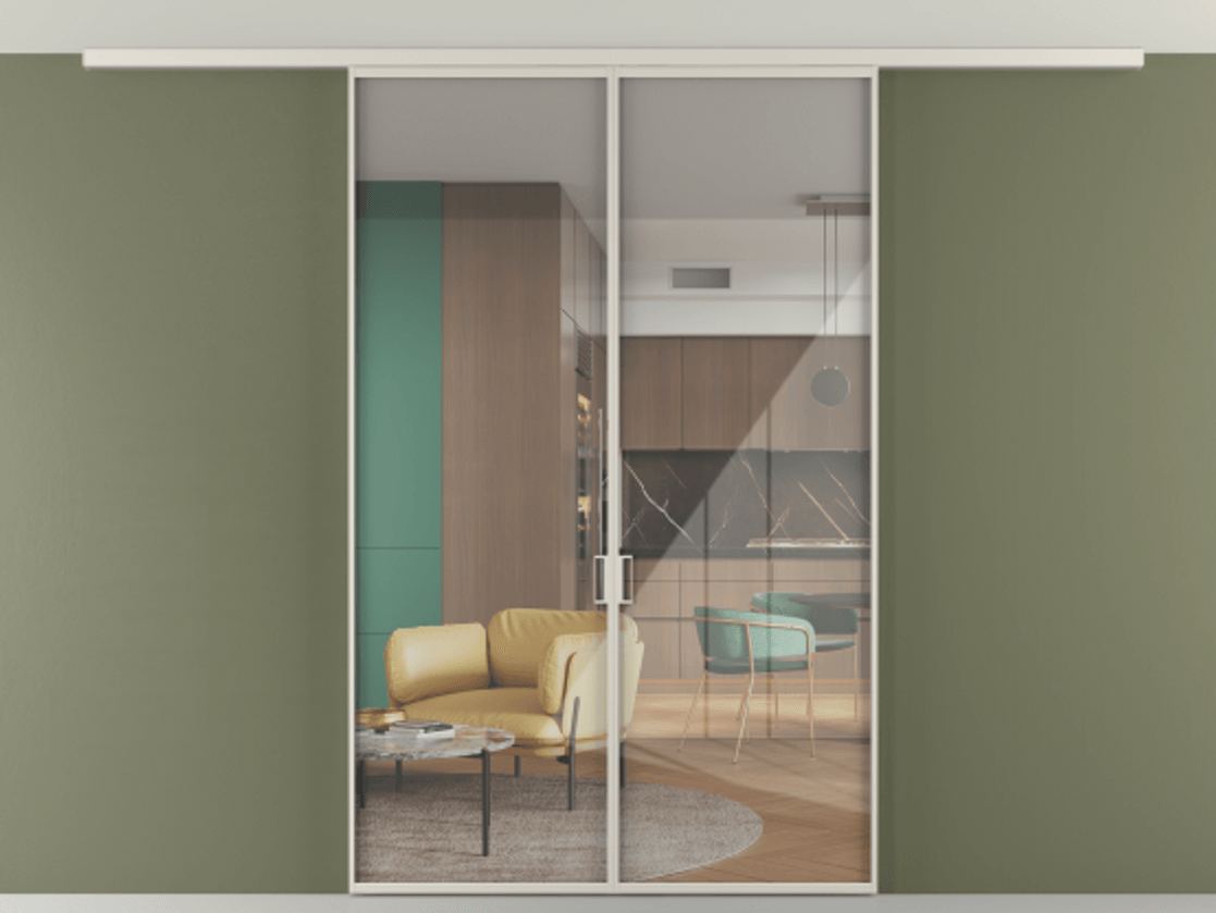 Перегородка Формато вдоль стены на потолок 2 створки АЛПР 040.01 Алюминий облачно-серый Рефлективное прозрачное стекло "Стопсол", калёное. Цена 198172 ₽ 1. Полотно 2 шт. (800/2100 мм)
2. Комплект установки раздвижной системы
3. Базовый комплект фурнитуры
4.Ручка Рондо. Фабрика дверей Волховец 8 (800) 551 43 19 Перегородка Формато вдоль стены на потолок 2 створки АЛПР 040.01 Алюминий облачно-серый Рефлективное прозрачное стекло "Стопсол", калёное Цена 198172 ₽ | Volhovec