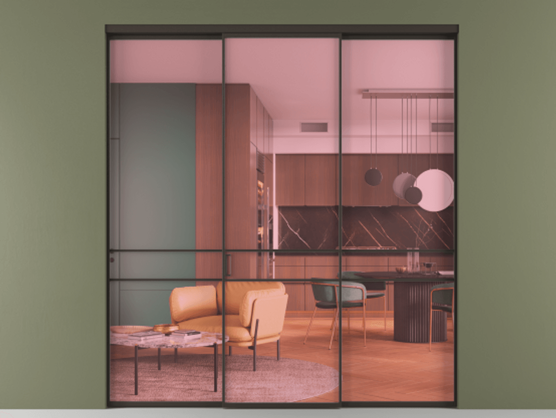 Перегородка Formato внутри проёма 3 створки АЛПР 040.02 Алюминий антрацит Прозрачное розовое стекло, триплекс. Цена 237275 ₽ 1. Полотно 3 шт. (800/2100 мм)
2. Комплект установки раздвижной системы
3. Базовый комплект фурнитуры
4.Ручка RONDO. Фабрика дверей Волховец 8 (800) 551 43 19 Перегородка Formato внутри проёма 3 створки АЛПР 040.02 Алюминий антрацит Прозрачное розовое стекло, триплекс Цена 237275 ₽ | Volhovec