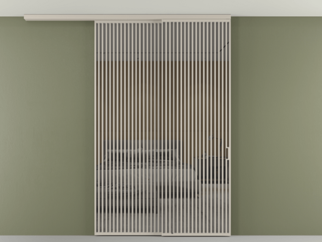 Перегородка Формато вдоль стены на потолок 2 створки с синхронным механизмом АЛПР 040.06 Алюминий светло-бежевый Рефлективное серое стекло "Стопсол", калёное. Цена 463256 ₽ 1. Полотно 2 шт. (800/2100 мм)
2. Комплект установки раздвижной системы
3. Базовый комплект фурнитуры
4.Ручка Рондо. Фабрика дверей Волховец 8 (800) 551 43 19 Перегородка Формато вдоль стены на потолок 2 створки с синхронным механизмом АЛПР 040.06 Алюминий светло-бежевый Рефлективное серое стекло "Стопсол", калёное Цена 463256 ₽ | Volhovec