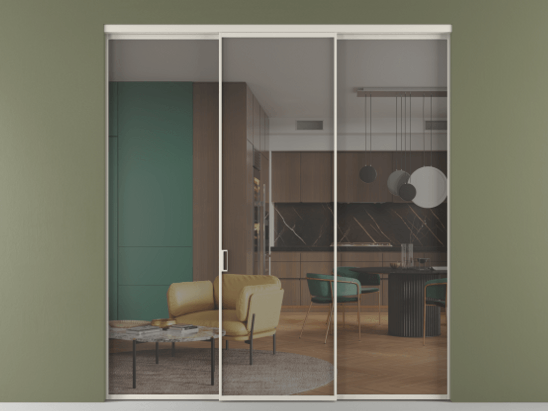 Перегородка Формато внутри проёма 3 створки АЛПР 040.01 Алюминий облачно-серый Прозрачное серое стекло, триплекс. Цена 225125 ₽ 1. Полотно 3 шт. (800/2100 мм)
2. Комплект установки раздвижной системы
3. Базовый комплект фурнитуры
4.Ручка Рондо. Фабрика дверей Волховец 8 (800) 551 43 19 Перегородка Формато внутри проёма 3 створки АЛПР 040.01 Алюминий облачно-серый Прозрачное серое стекло, триплекс Цена 225125 ₽ | Volhovec