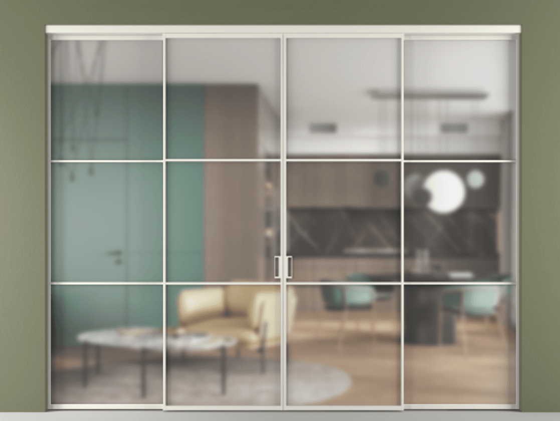 Перегородка Formato внутри проёма четырёхстворчатая АЛПР 040.03 Алюминий Белый Сатинированное стекло "Matelux Crystal Vision", калёное, матовое, каленое 6 мм. Скрытый короб БЕЛ Цена 413200 ₽ 1. Полотно 4 шт. (800/2100 мм)
2. Комплект установки раздвижной системы
3. Базовый комплект фурнитуры
4.Ручка RONDO. Фабрика дверей Волховец 8 (800) 551 43 19 Перегородка Formato внутри проёма четырёхстворчатая АЛПР 040.03 Алюминий Белый Сатинированное стекло "Matelux Crystal Vision", калёное, матовое, каленое 6 мм Цена 413200 ₽ | Volhovec