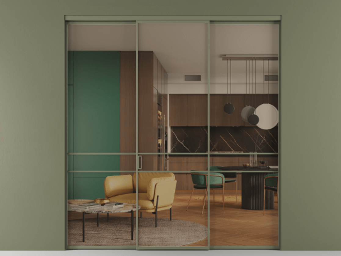 Перегородка Формато внутри проёма 3 створки АЛПР 040.02 Алюминий оливковый тёмный Прозрачное бронзовое стекло, триплекс. Цена 237275 ₽ 1. Полотно 3 шт. (800/2100 мм)
2. Комплект установки раздвижной системы
3. Базовый комплект фурнитуры
4.Ручка Рондо. Фабрика дверей Волховец 8 (800) 551 43 19 Перегородка Формато внутри проёма 3 створки АЛПР 040.02 Алюминий оливковый тёмный Прозрачное бронзовое стекло, триплекс Цена 237275 ₽ | Volhovec