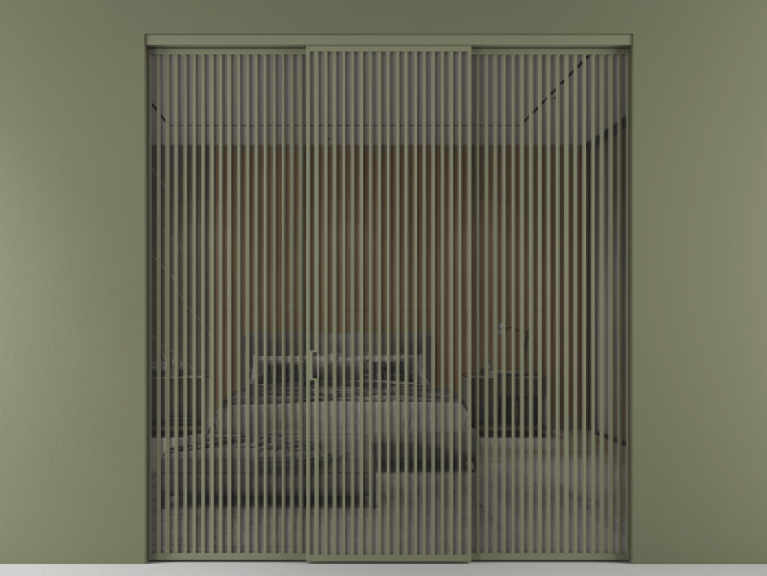 Перегородка Формато внутри проёма 3 створки АЛПР 040.06 Алюминий оливковый тёмный Рефлективное серое стекло "Стопсол", калёное. Цена 611600 ₽ 1. Полотно 3 шт. (800/2100 мм)
2. Комплект установки раздвижной системы
3. Базовый комплект фурнитуры
4.Ручка Рондо. Фабрика дверей Волховец 8 (800) 551 43 19 Перегородка Формато внутри проёма 3 створки АЛПР 040.06 Алюминий оливковый тёмный Рефлективное серое стекло "Стопсол", калёное Цена 611600 ₽ | Volhovec