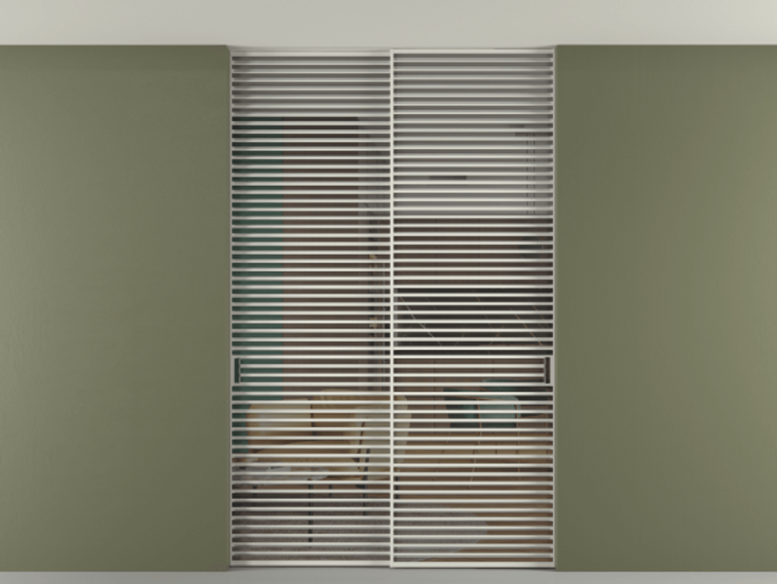 Перегородка Формато внутри проёма скрытое крепление в потолок 2 створки АЛПР 040.07 Алюминий Белый Прозрачное серое стекло, триплекс. Скрытый короб БЕЛ Цена 414348 ₽ 1. Полотно 2 шт. (800/2100 мм)
2. Комплект установки раздвижной системы
3. Базовый комплект фурнитуры
4. Ручка Рондо. Фабрика дверей Волховец 8 (800) 551 43 19 Перегородка Формато внутри проёма скрытое крепление в потолок 2 створки АЛПР 040.07 Алюминий Белый Прозрачное серое стекло, триплекс Цена 414348 ₽ | Volhovec