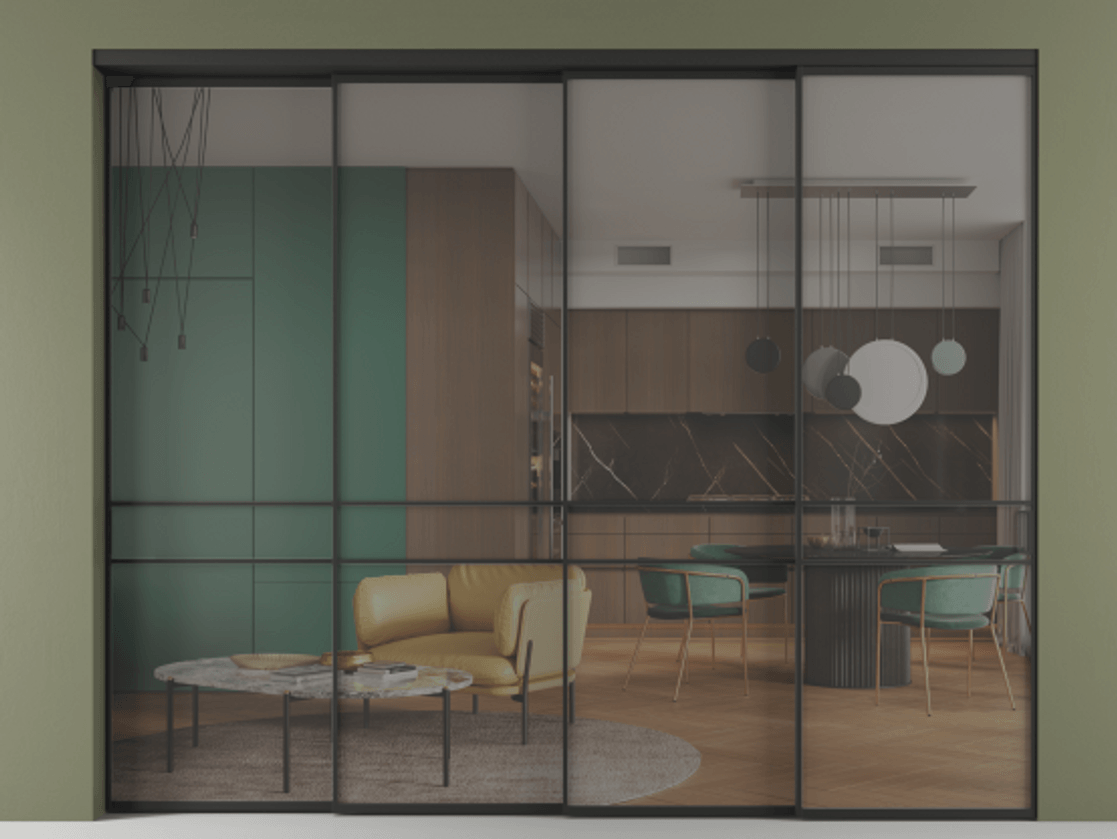 Перегородка Formato внутри проёма телескопик синхро 3 АЛПР 040.02 Алюминий Черный Прозрачное серое стекло, триплекс, 6 мм. Скрытый короб ЧЕР Цена 470700 ₽ 1. Полотно 4 шт. (800/2100 мм)
2. Комплект установки раздвижной системы
3. Базовый комплект фурнитуры
4. Комплект фурнитуры телескопик синхро-3
5. Ручка RONDO
. Фабрика дверей Волховец 8 (800) 551 43 19 Перегородка Formato внутри проёма телескопик синхро 3 АЛПР 040.02 Алюминий Черный Прозрачное серое стекло, триплекс, 6 мм Цена 470700 ₽ | Volhovec