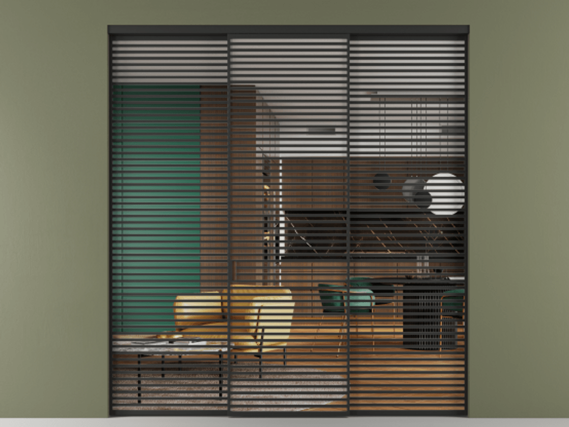 Перегородка Formato внутри проёма трёхстворчатая АЛПР 040.07 Алюминий Черный Прозрачное стекло "Crystal Vision", калёное, 6 мм. Скрытый короб ЧЕР Цена 553300 ₽ 1. Полотно 3 шт. (800/2100 мм)
2. Комплект установки раздвижной системы
3. Базовый комплект фурнитуры
4.Ручка RONDO. Фабрика дверей Волховец 8 (800) 551 43 19 Перегородка Formato внутри проёма трёхстворчатая АЛПР 040.07 Алюминий Черный Прозрачное стекло "Crystal Vision", калёное, 6 мм Цена 553300 ₽ | Volhovec