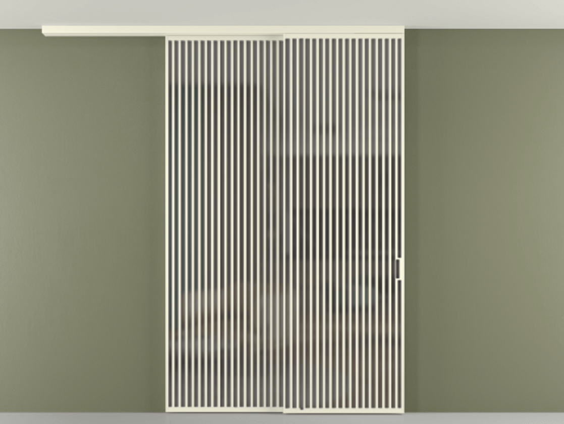 Перегородка Формато вдоль стены на потолок 2 створки с синхронным механизмом АЛПР 040.06 Алюминий молочно-белый Сатинированное серое стекло, триплекс. Цена 450456 ₽ 1. Полотно 2 шт. (800/2100 мм)
2. Комплект установки раздвижной системы
3. Базовый комплект фурнитуры
4.Ручка Рондо. Фабрика дверей Волховец 8 (800) 551 43 19 Перегородка Формато вдоль стены на потолок 2 створки с синхронным механизмом АЛПР 040.06 Алюминий молочно-белый Сатинированное серое стекло, триплекс Цена 450456 ₽ | Volhovec