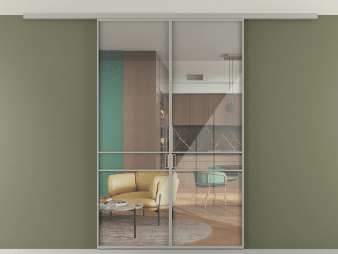 Перегородка Формато вдоль стены на потолок 2 створки АЛПР 040.02 Алюминий нейтральный серый Рефлективное прозрачное стекло "Стопсол", калёное. Цена 207676 ₽ 1. Полотно 2 шт. (800/2100 мм)
2. Комплект установки раздвижной системы
3. Базовый комплект фурнитуры
4.Ручка Рондо. Фабрика дверей Волховец 8 (800) 551 43 19 Перегородка Формато вдоль стены на потолок 2 створки АЛПР 040.02 Алюминий нейтральный серый Рефлективное прозрачное стекло "Стопсол", калёное Цена 207676 ₽ | Volhovec