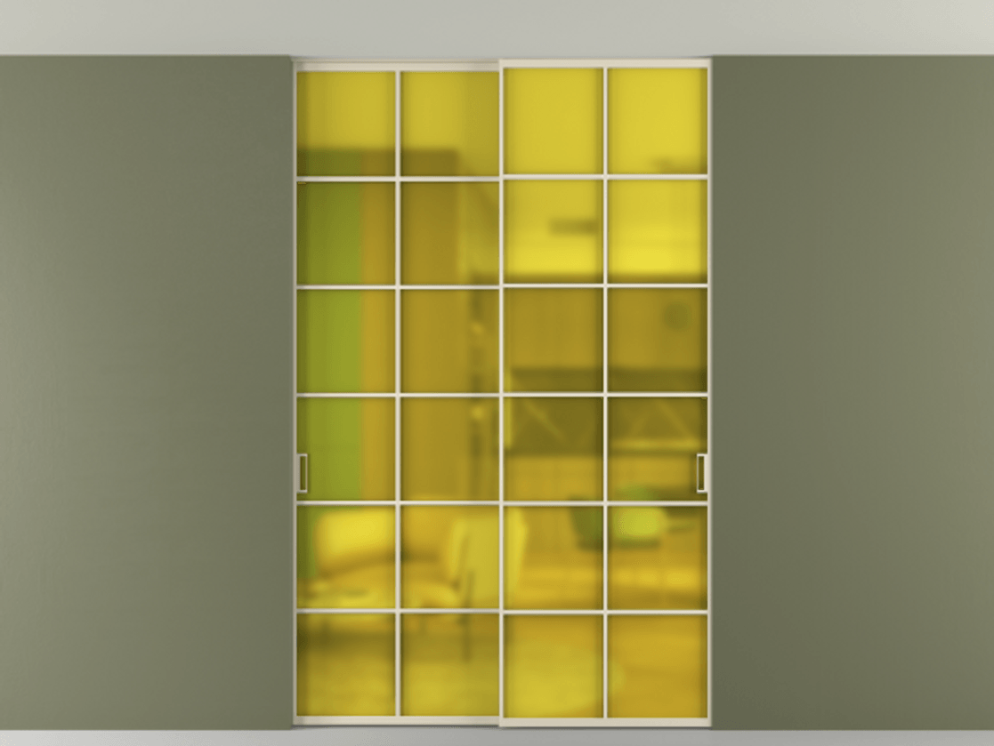 Перегородка Формато внутри проёма скрытое крепление в потолок 2 створки АЛПР 040.05 Алюминий бежево-серый Сатинированное жёлтое стекло, триплекс. Цена 261085 ₽ 1. Полотно 2 шт. (800/2100 мм)
2. Комплект установки раздвижной системы
3. Базовый комплект фурнитуры
4. Ручка Рондо. Фабрика дверей Волховец 8 (800) 551 43 19 Перегородка Формато внутри проёма скрытое крепление в потолок 2 створки АЛПР 040.05 Алюминий бежево-серый Сатинированное жёлтое стекло, триплекс Цена 261085 ₽ | Volhovec