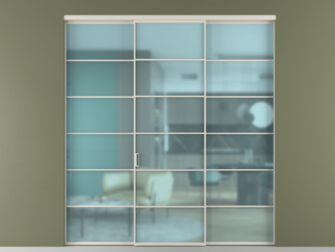 Перегородка Formato внутри проёма 3 створки АЛПР 040.04 Алюминий облачно-серый Сатинированное голубое стекло, триплекс. Цена 254825 ₽ 1. Полотно 3 шт. (800/2100 мм)
2. Комплект установки раздвижной системы
3. Базовый комплект фурнитуры
4.Ручка RONDO. Фабрика дверей Волховец 8 (800) 551 43 19 Перегородка Formato внутри проёма 3 створки АЛПР 040.04 Алюминий облачно-серый Сатинированное голубое стекло, триплекс Цена 254825 ₽ | Volhovec