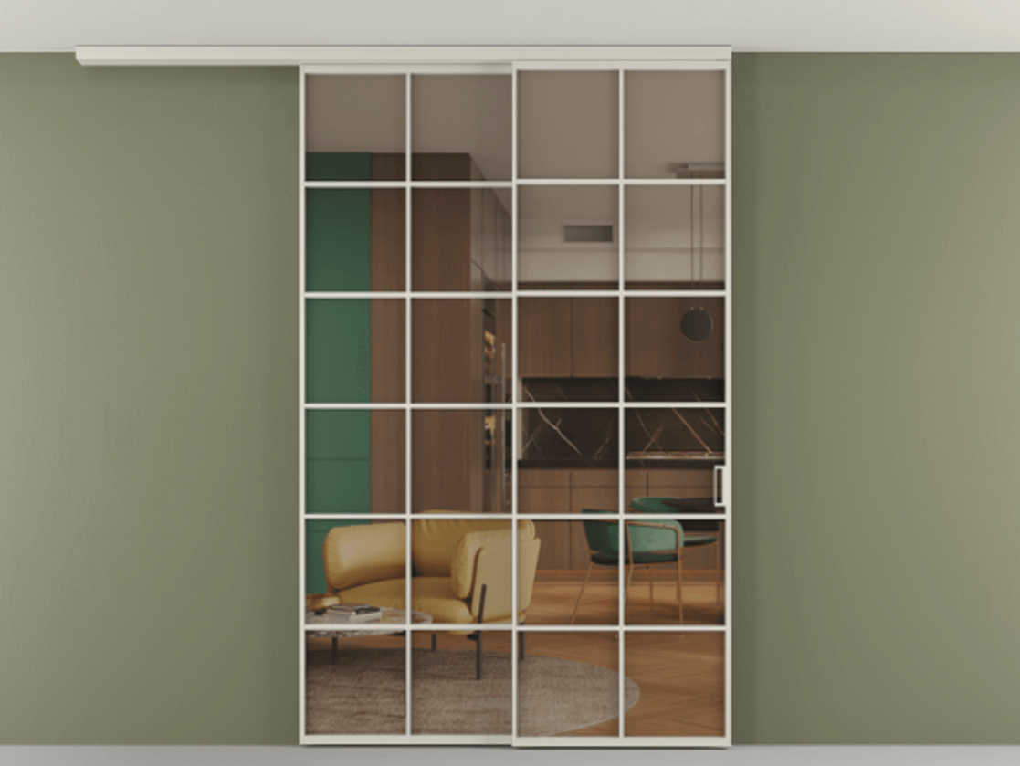 Перегородка Формато вдоль стены на потолок 2 створки с синхронным механизмом АЛПР 040.05 Алюминий облачно-серый Прозрачное бронзовое стекло, триплекс. Цена 291704 ₽ 1. Полотно 2 шт. (800/2100 мм)
2. Комплект установки раздвижной системы
3. Базовый комплект фурнитуры
4.Ручка Рондо. Фабрика дверей Волховец 8 (800) 551 43 19 Перегородка Формато вдоль стены на потолок 2 створки с синхронным механизмом АЛПР 040.05 Алюминий облачно-серый Прозрачное бронзовое стекло, триплекс Цена 291704 ₽ | Volhovec