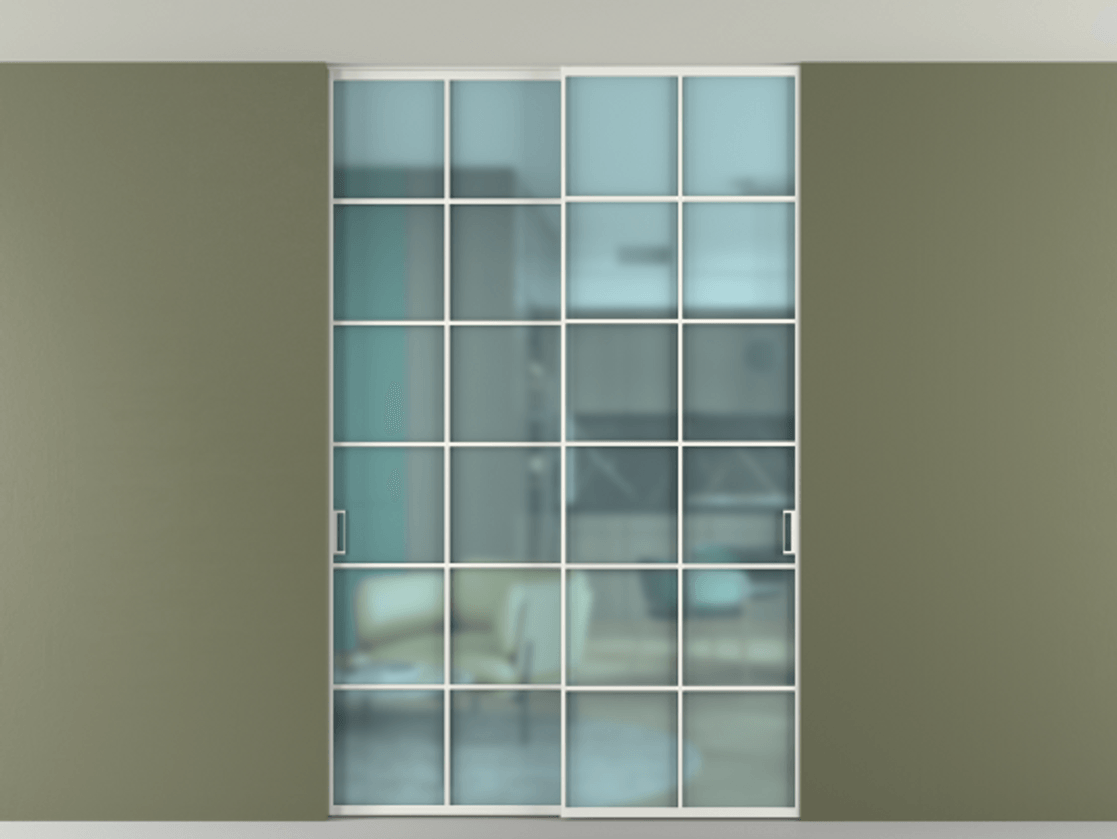 Перегородка Formato внутри проёма скрытое крепление в потолок 2 створки АЛПР 040.05 Алюминий светло-серый Сатинированное голубое стекло, триплекс. Цена 261085 ₽ 1. Полотно 2 шт. (800/2100 мм)
2. Комплект установки раздвижной системы
3. Базовый комплект фурнитуры
4. Ручка RONDO. Фабрика дверей Волховец 8 (800) 551 43 19 Перегородка Formato внутри проёма скрытое крепление в потолок 2 створки АЛПР 040.05 Алюминий светло-серый Сатинированное голубое стекло, триплекс Цена 261085 ₽ | Volhovec