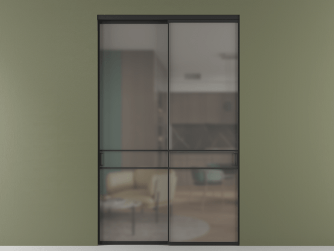 Перегородка Formato внутри проёма двустворчатая АЛПР 040.02 Алюминий Черный Сатинированное серое стекло, триплекс. Скрытый короб ЧЕР Цена 440200 ₽ 1. Полотно 2 шт. (800/2100 мм)
2. Комплект установки раздвижной системы
3. Базовый комплект фурнитуры
4.Ручка RONDO. Фабрика дверей Волховец 8 (800) 551 43 19 Перегородка Formato внутри проёма двустворчатая АЛПР 040.02 Алюминий Черный Сатинированное серое стекло, триплекс Цена 440200 ₽ | Volhovec