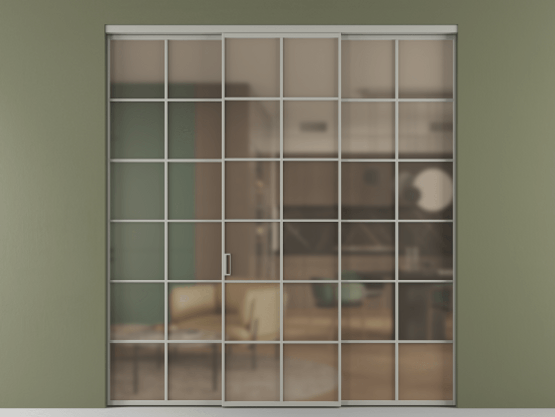 Перегородка Формато внутри проёма 3 створки АЛПР 040.05 Алюминий нейтральный серый Сатинированное бронзовое стекло, триплекс. Цена 254825 ₽ 1. Полотно 3 шт. (800/2100 мм)
2. Комплект установки раздвижной системы
3. Базовый комплект фурнитуры
4.Ручка Рондо. Фабрика дверей Волховец 8 (800) 551 43 19 Перегородка Формато внутри проёма 3 створки АЛПР 040.05 Алюминий нейтральный серый Сатинированное бронзовое стекло, триплекс Цена 254825 ₽ | Volhovec