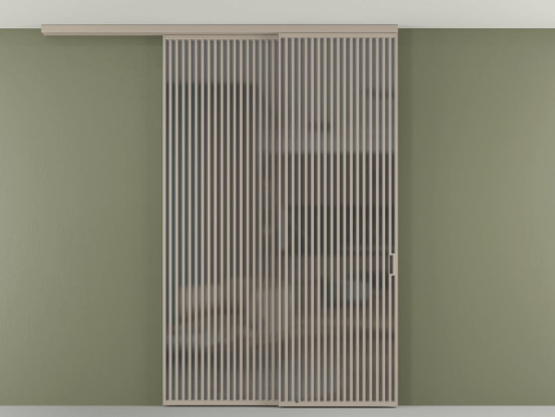 Перегородка Формато вдоль стены на потолок 2 створки с синхронным механизмом АЛПР 040.06 Алюминий бисквитный Сатинированное серое стекло, триплекс. Цена 450456 ₽ 1. Полотно 2 шт. (800/2100 мм)
2. Комплект установки раздвижной системы
3. Базовый комплект фурнитуры
4.Ручка Рондо. Фабрика дверей Волховец 8 (800) 551 43 19 Перегородка Формато вдоль стены на потолок 2 створки с синхронным механизмом АЛПР 040.06 Алюминий бисквитный Сатинированное серое стекло, триплекс Цена 450456 ₽ | Volhovec