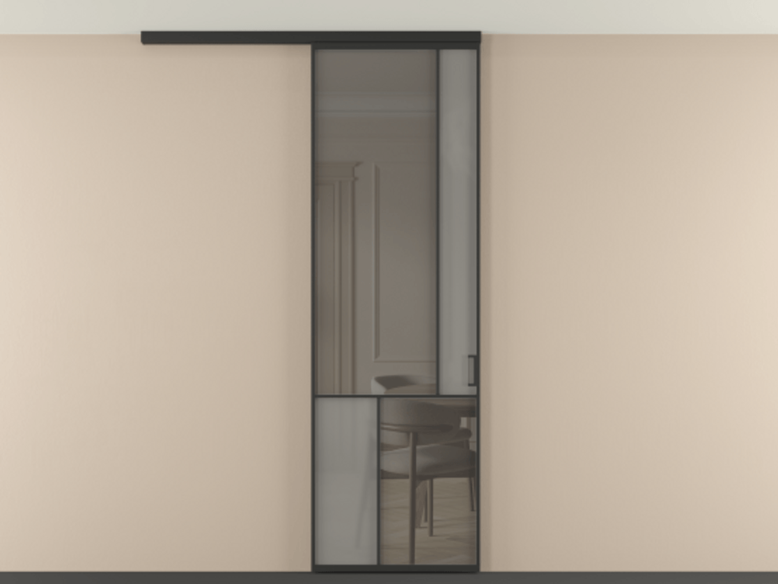 Перегородка Мозаик вдоль стены на потолок 1 створка АЛПР 041.21 Алюминий Черный Сатинированное серое стекло, триплекс, 6 мм + Прозрачное серое стекло, триплекс. Скрытый короб ЧЕР Цена 129560 ₽ . Фабрика дверей Волховец 8 (800) 551 43 19 Перегородка Мозаик вдоль стены на потолок 1 створка АЛПР 041.21 Алюминий Черный Сатинированное серое стекло, триплекс, 6 мм + Прозрачное серое стекло, триплекс Цена 129560 ₽ | Volhovec