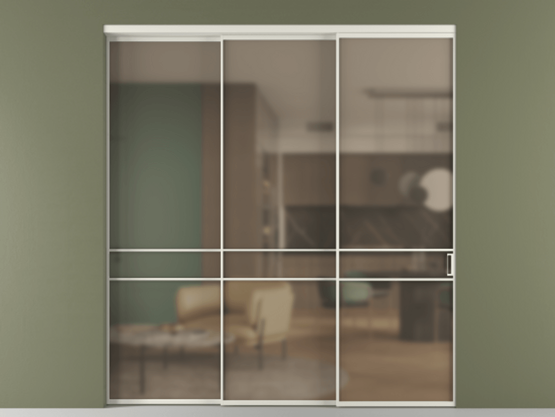 Перегородка Formato внутри проёма телескопик синхро 2 АЛПР 040.02 Алюминий Белый Сатинированное бронзовое стекло, триплекс. Скрытый короб БЕЛ Цена 328600 ₽ 1. Полотно 3 шт. (800/2100 мм)
2. Комплект установки раздвижной системы
3. Базовый комплект фурнитуры
4. Комплект фурнитуры телескопик синхро-2
5.Ручка RONDO
. Фабрика дверей Волховец 8 (800) 551 43 19 Перегородка Formato внутри проёма телескопик синхро 2 АЛПР 040.02 Алюминий Белый Сатинированное бронзовое стекло, триплекс Цена 328600 ₽ | Volhovec