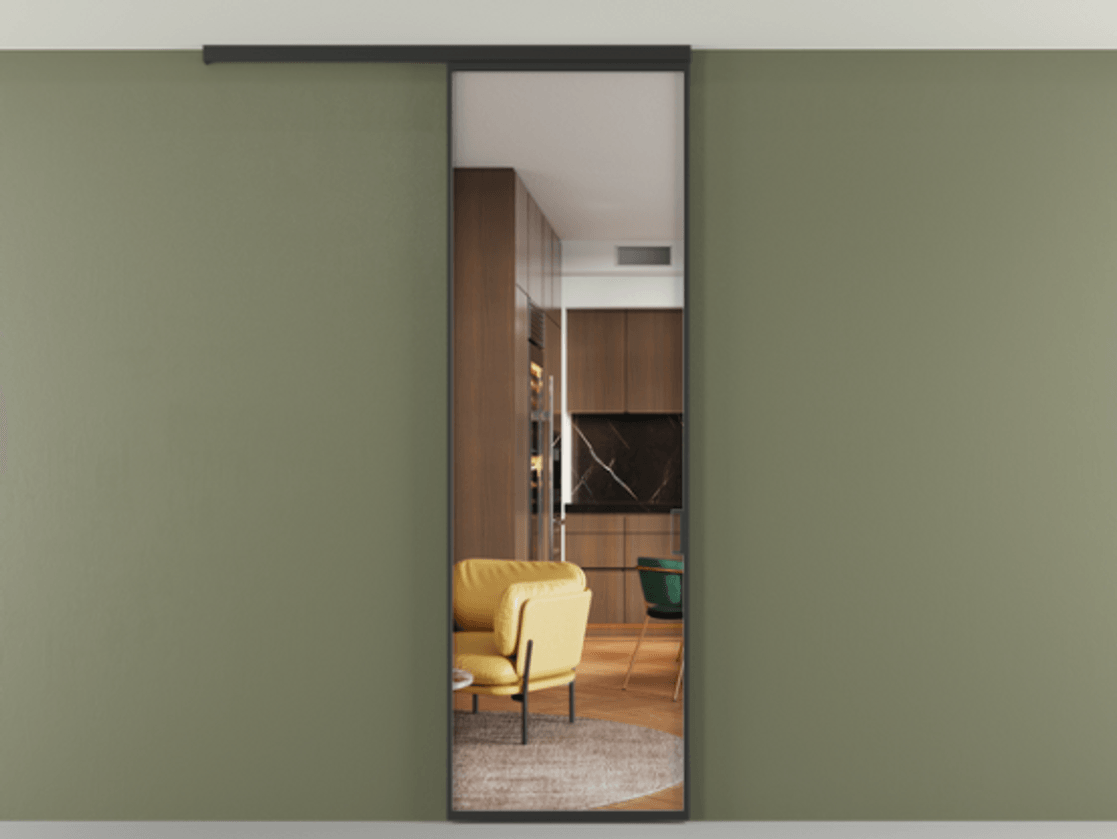 Перегородка Formato вдоль стены на потолок одностворчатая АЛПР 040.01 Алюминий Черный Прозрачное стекло "Crystal Vision", калёное, 6 мм. Скрытый короб ЧЕР Цена 108950 ₽ 1. Полотно 2 шт.  (800/2100 мм)
2. Комплект установки раздвижной системы
3. Базовый комплект фурнитуры
4.Ручка RONDO
. Фабрика дверей Волховец 8 (800) 551 43 19  Перегородка Formato вдоль стены на потолок одностворчатая АЛПР 040.01 Алюминий Черный Прозрачное стекло "Crystal Vision", калёное, 6 мм Цена 108950 ₽ | Volhovec