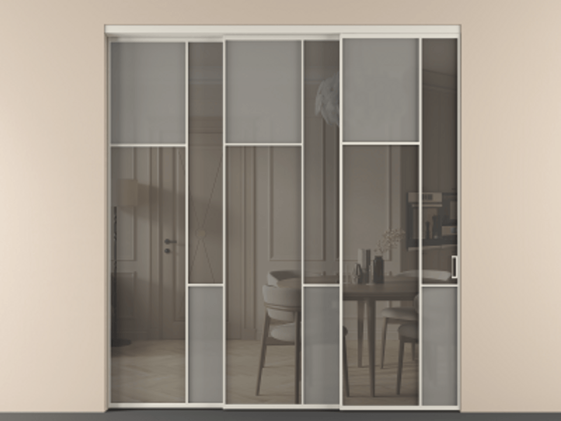 Перегородка Мозаик внутри проёма 3 створки с синхронным механизмом АЛПР 041.10 Алюминий облачно-серый Сатинированное серое стекло, триплекс, 6 мм + Прозрачное серое стекло, триплекс. Цена 2949760 AMD . Фабрика дверей Волховец 8 (800) 551 43 19 Перегородка Мозаик внутри проёма 3 створки с синхронным механизмом АЛПР 041.10 Алюминий облачно-серый Сатинированное серое стекло, триплекс, 6 мм + Прозрачное серое стекло, триплекс Цена 2949760 AMD | Volhovec