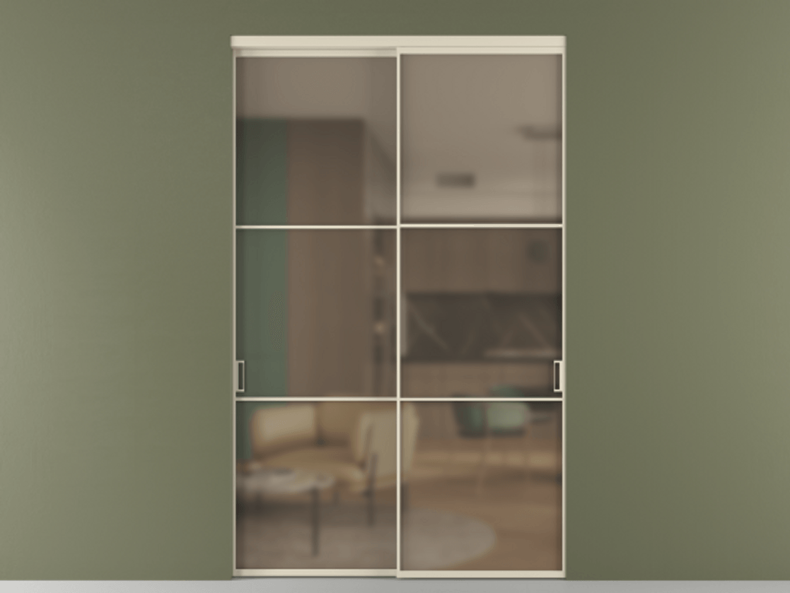 Перегородка Формато внутри проёма 2 створки АЛПР 040.03 Алюминий бежево-серый Сатинированное бронзовое стекло, триплекс. Цена 424750 ₽ 1. Полотно 2 шт. (800/2100 мм)
2. Комплект установки раздвижной системы
3. Базовый комплект фурнитуры
4.Ручка RONDO. Фабрика дверей Волховец 8 (800) 551 43 19 Перегородка Формато внутри проёма 2 створки АЛПР 040.03 Алюминий бежево-серый Сатинированное бронзовое стекло, триплекс Цена 424750 ₽ | Volhovec