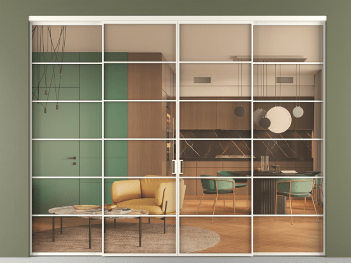 Дверь межкомнатная New Перегородка Formato внутри проёма четырёхстворчатая АЛПР 040.04 Алюминий пудровый белый Прозрачное оранжевое стекло, триплекс, 6мм Цена 508960 1. Полотно 4 шт. (800/2100 мм)
2. Комплект установки раздвижной системы
3. Базовый комплект фурнитуры
4.Ручка RONDO. Фабрика дверей Волховец 8 (800) 551 43 19 Межкомнатная дверь New Перегородка Formato внутри проёма четырёхстворчатая АЛПР 040.04 Алюминий пудровый белый Прозрачное оранжевое стекло, триплекс, 6мм Цена 508960 | Volhovec