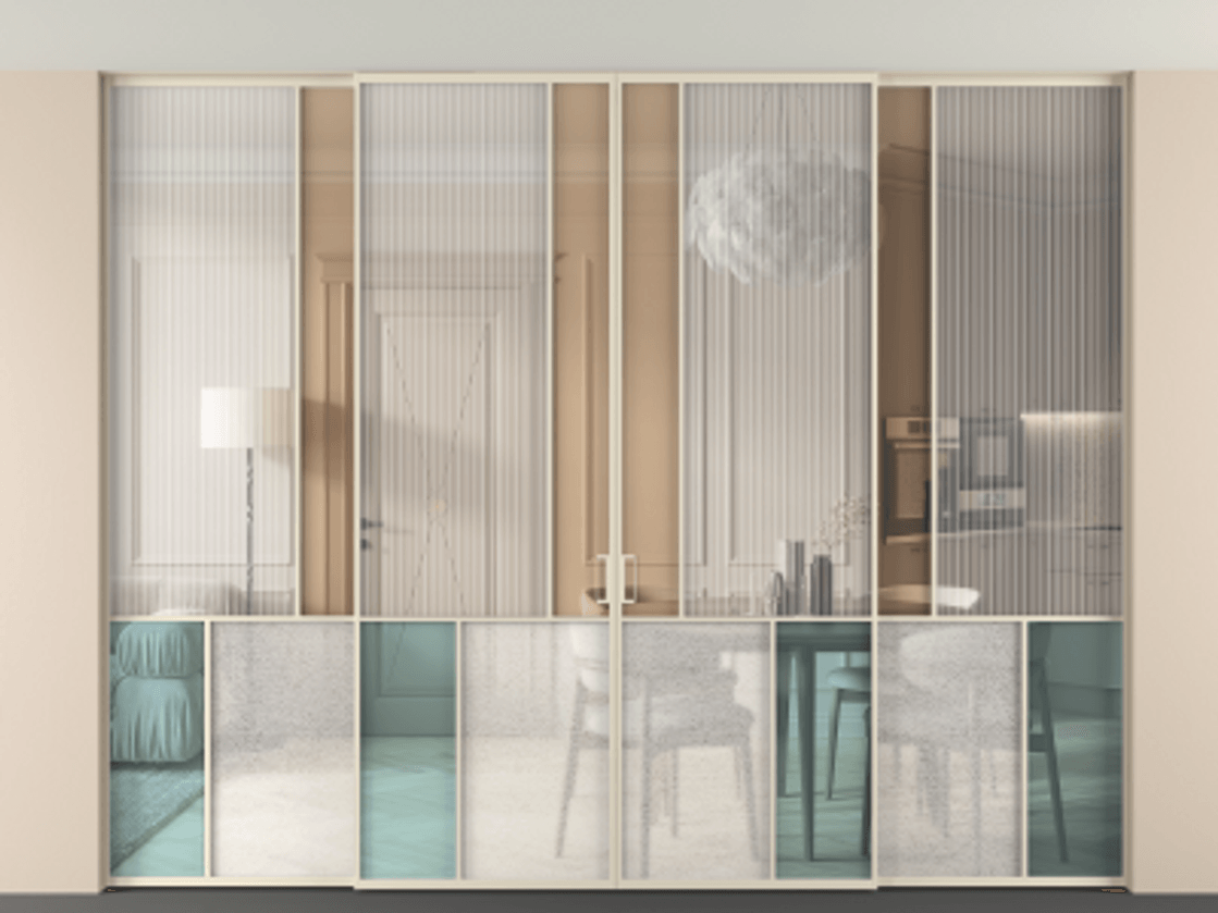 Перегородка Mosaic внутри проёма скрытое крепление в потолок 4 створки АЛПР 041.20 Алюминий бежево-серый Комбинация стекол Группы 1 и Группы 3. Цена 617260 ₽ . Фабрика дверей Волховец 8 (800) 551 43 19 Перегородка Mosaic внутри проёма скрытое крепление в потолок 4 створки АЛПР 041.20 Алюминий бежево-серый Комбинация стекол Группы 1 и Группы 3 Цена 617260 ₽ | Volhovec