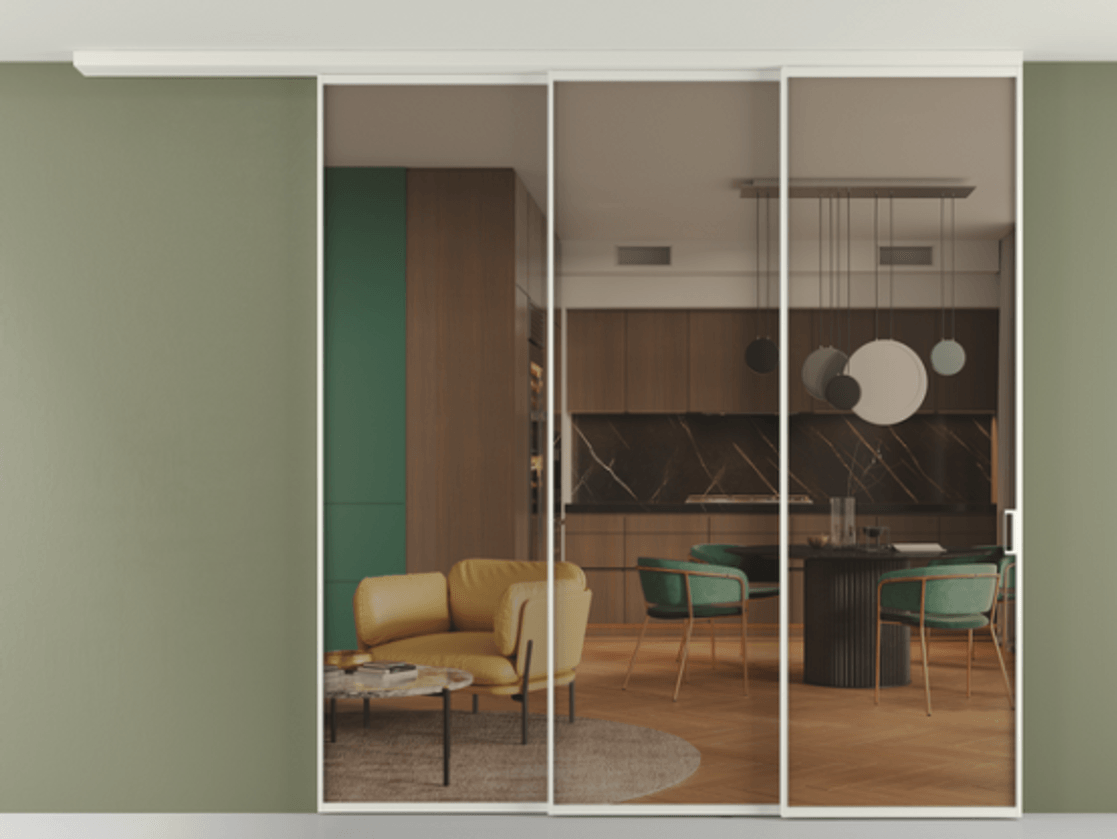 Перегородка Formato вдоль стены на потолок телескопик синхро 3 АЛПР 040.01 Алюминий Белый Прозрачное бронзовое стекло, триплекс, 6 мм. Скрытый короб БЕЛ Цена 384050 ₽ 1. Полотно 2 шт. (800/2100 мм)
2. Комплект установки раздвижной системы
3. Базовый комплект фурнитуры
4.Ручка RONDO
. Фабрика дверей Волховец 8 (800) 551 43 19 Перегородка Formato вдоль стены на потолок телескопик синхро 3 АЛПР 040.01 Алюминий Белый Прозрачное бронзовое стекло, триплекс, 6 мм Цена 384050 ₽ | Volhovec