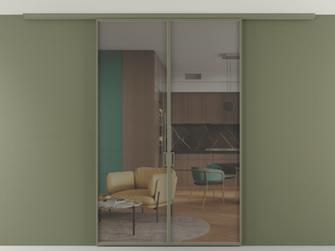 Перегородка Формато вдоль стены на потолок 2 створки АЛПР 040.01 Алюминий оливковый тёмный Прозрачное серое стекло, триплекс. Цена 177705 ₽ 1. Полотно 2 шт. (800/2100 мм)
2. Комплект установки раздвижной системы
3. Базовый комплект фурнитуры
4.Ручка Рондо. Фабрика дверей Волховец 8 (800) 551 43 19 Перегородка Формато вдоль стены на потолок 2 створки АЛПР 040.01 Алюминий оливковый тёмный Прозрачное серое стекло, триплекс Цена 177705 ₽ | Volhovec