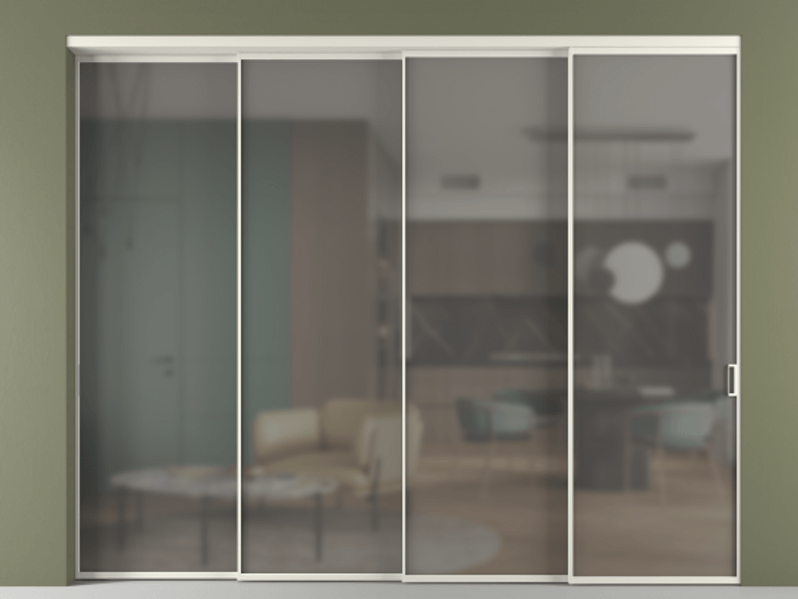 Перегородка Formato внутри проёма телескопик синхро 3 АЛПР 040.01 Алюминий Белый Сатинированное серое стекло, триплекс, 6 мм. Скрытый короб БЕЛ Цена 451100 ₽ 1. Полотно 4 шт. (800/2100 мм)
2. Комплект установки раздвижной системы
3. Базовый комплект фурнитуры
4. Комплект фурнитуры телескопик синхро-3
5. Ручка RONDO
. Фабрика дверей Волховец 8 (800) 551 43 19 Перегородка Formato внутри проёма телескопик синхро 3 АЛПР 040.01 Алюминий Белый Сатинированное серое стекло, триплекс, 6 мм Цена 451100 ₽ | Volhovec