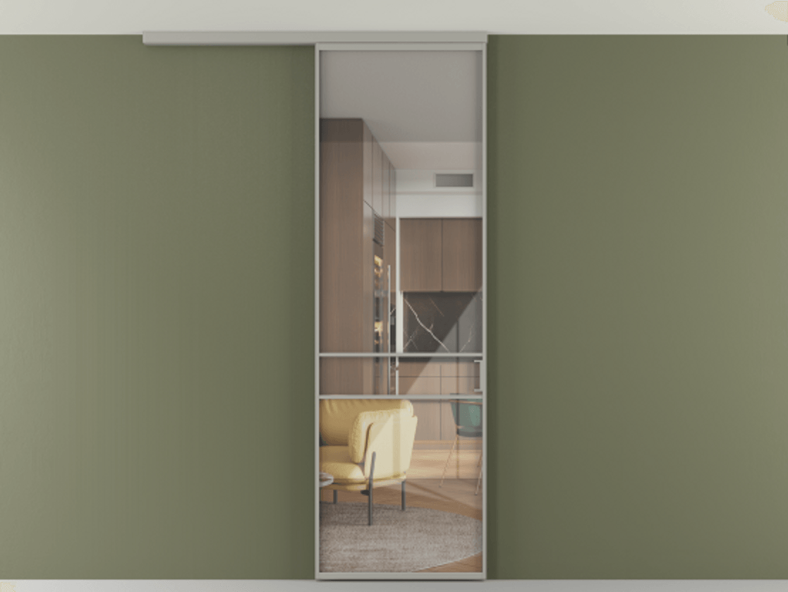 Перегородка Формато вдоль стены на потолок 1 створка АЛПР 040.02 Алюминий нейтральный серый Рефлективное прозрачное стекло "Стопсол", калёное. Цена 107388 ₽ 1. Полотно 2 шт. (800/2100 мм)
2. Комплект установки раздвижной системы
3. Базовый комплект фурнитуры
4.Ручка Рондо. Фабрика дверей Волховец 8 (800) 551 43 19 Перегородка Формато вдоль стены на потолок 1 створка АЛПР 040.02 Алюминий нейтральный серый Рефлективное прозрачное стекло "Стопсол", калёное Цена 107388 ₽ | Volhovec