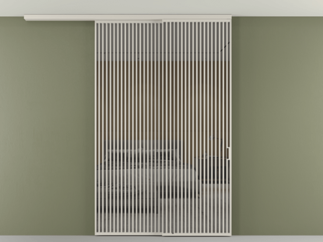 Перегородка Формато вдоль стены на потолок 2 створки с синхронным механизмом АЛПР 040.06 Алюминий облачно-серый Рефлективное серое стекло "Стопсол", калёное. Цена 463256 ₽ 1. Полотно 2 шт. (800/2100 мм)
2. Комплект установки раздвижной системы
3. Базовый комплект фурнитуры
4.Ручка Рондо. Фабрика дверей Волховец 8 (800) 551 43 19 Перегородка Формато вдоль стены на потолок 2 створки с синхронным механизмом АЛПР 040.06 Алюминий облачно-серый Рефлективное серое стекло "Стопсол", калёное Цена 463256 ₽ | Volhovec