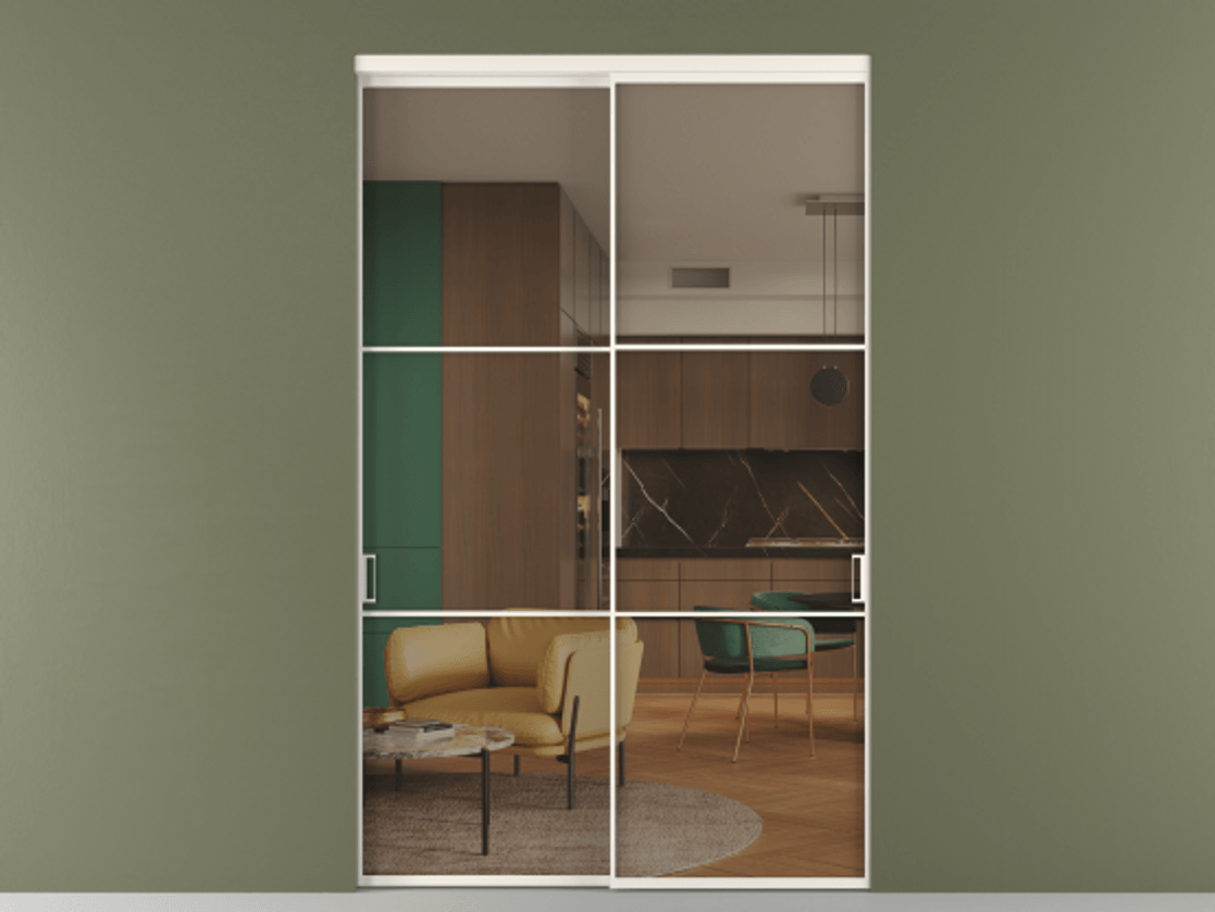 Перегородка Формато внутри проёма 2 створки АЛПР 040.03 Алюминий пудровый белый Прозрачное бронзовое стекло, триплекс. Цена 424750 ₽ 1. Полотно 2 шт. (800/2100 мм)
2. Комплект установки раздвижной системы
3. Базовый комплект фурнитуры
4.Ручка Рондо. Фабрика дверей Волховец 8 (800) 551 43 19 Перегородка Формато внутри проёма 2 створки АЛПР 040.03 Алюминий пудровый белый Прозрачное бронзовое стекло, триплекс Цена 424750 ₽ | Volhovec