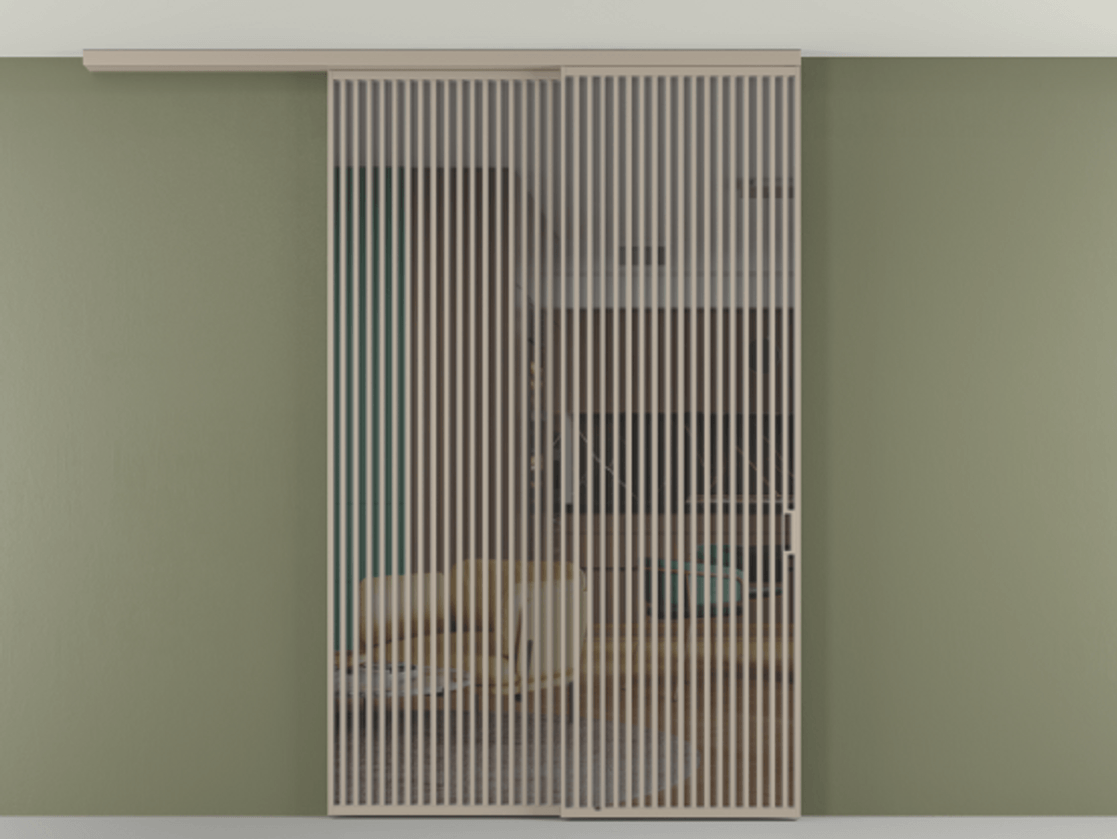 Перегородка Формато вдоль стены на потолок 2 створки с синхронным механизмом АЛПР 040.06 Алюминий бисквитный Прозрачное серое стекло, триплекс. Цена 450456 ₽ 1. Полотно 2 шт. (800/2100 мм)
2. Комплект установки раздвижной системы
3. Базовый комплект фурнитуры
4.Ручка Рондо. Фабрика дверей Волховец 8 (800) 551 43 19 Перегородка Формато вдоль стены на потолок 2 створки с синхронным механизмом АЛПР 040.06 Алюминий бисквитный Прозрачное серое стекло, триплекс Цена 450456 ₽ | Volhovec