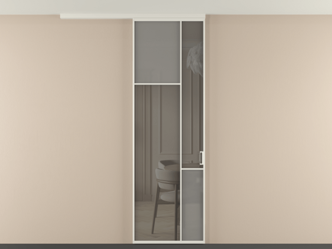 Перегородка Мозаик вдоль стены на потолок 1 створка АЛПР 041.10 Алюминий Белый Сатинированное серое стекло, триплекс, 6 мм + Прозрачное серое стекло, триплекс. Скрытый короб БЕЛ Цена 129560 ₽ . Фабрика дверей Волховец 8 (800) 551 43 19 Перегородка Мозаик вдоль стены на потолок 1 створка АЛПР 041.10 Алюминий Белый Сатинированное серое стекло, триплекс, 6 мм + Прозрачное серое стекло, триплекс Цена 129560 ₽ | Volhovec