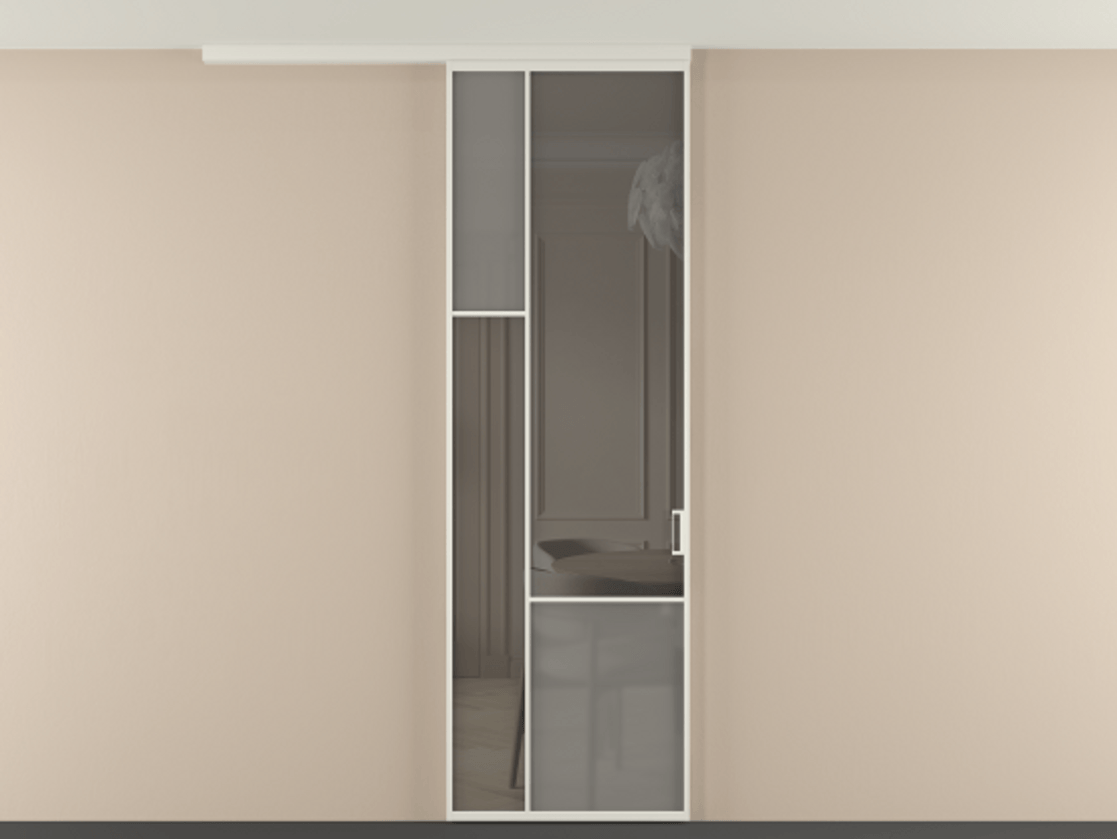 Перегородка Мозаик вдоль стены на потолок 1 створка АЛПР 041.13 Алюминий Белый Сатинированное серое стекло, триплекс, 6 мм + Прозрачное серое стекло, триплекс. Скрытый короб БЕЛ Цена 129560 ₽ . Фабрика дверей Волховец 8 (800) 551 43 19 Перегородка Мозаик вдоль стены на потолок 1 створка АЛПР 041.13 Алюминий Белый Сатинированное серое стекло, триплекс, 6 мм + Прозрачное серое стекло, триплекс Цена 129560 ₽ | Volhovec