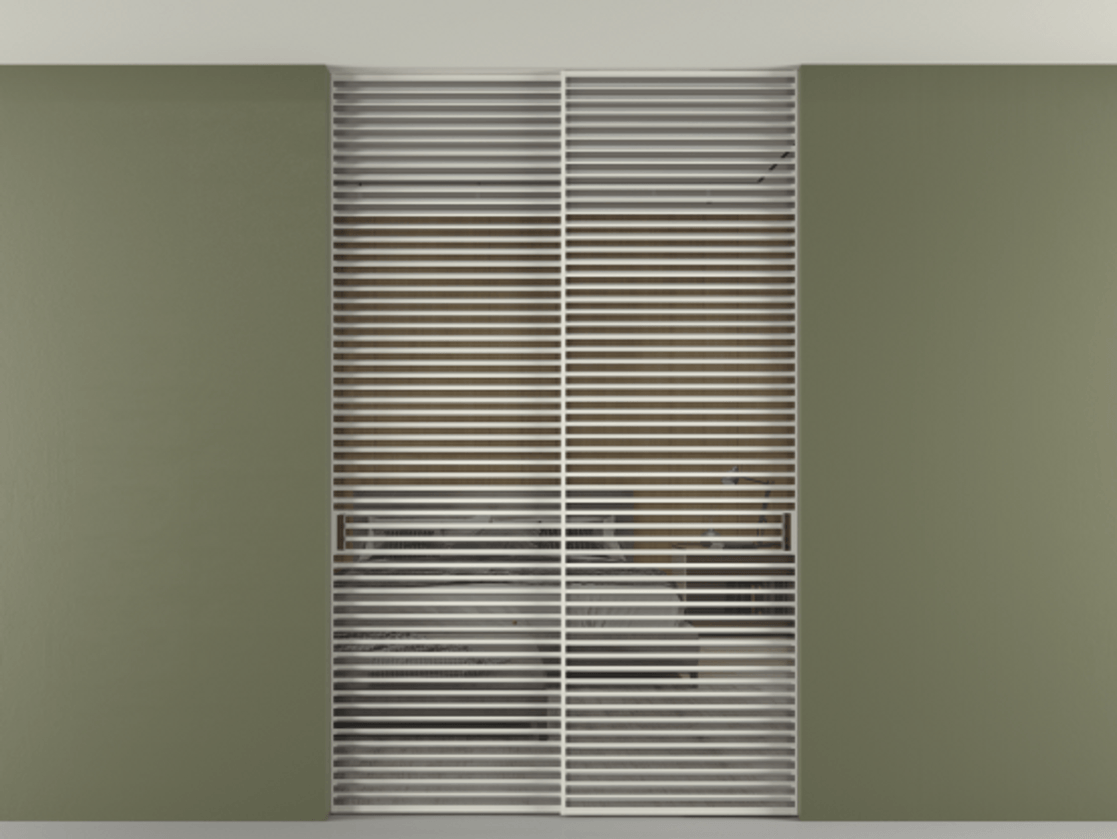 Перегородка Формато внутри проёма скрытое крепление в потолок 2 створки АЛПР 040.07 Алюминий Белый Рефлективное серое стекло "Стопсол", калёное. Скрытый короб БЕЛ Цена 502860 ₽ 1. Полотно 2 шт. (800/2100 мм)
2. Комплект установки раздвижной системы
3. Базовый комплект фурнитуры
4. Ручка Рондо. Фабрика дверей Волховец 8 (800) 551 43 19 Перегородка Формато внутри проёма скрытое крепление в потолок 2 створки АЛПР 040.07 Алюминий Белый Рефлективное серое стекло "Стопсол", калёное Цена 502860 ₽ | Volhovec