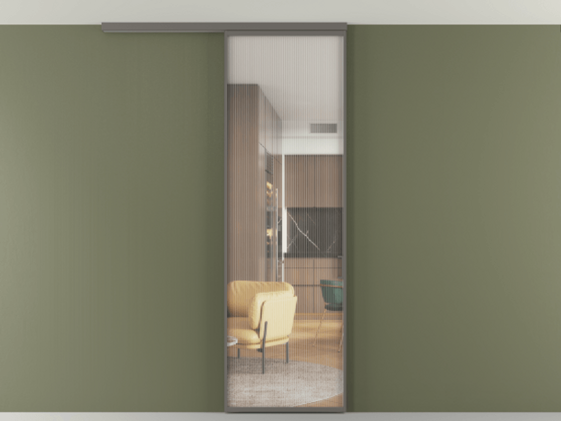 Перегородка Формато вдоль стены на потолок 1 створка АЛПР 040.01 Алюминий классический серый Рифлёное стекло "Мору", триплекс. Цена 102636 ₽ 1. Полотно 2 шт. (800/2100 мм)
2. Комплект установки раздвижной системы
3. Базовый комплект фурнитуры
4.Ручка Рондо. Фабрика дверей Волховец 8 (800) 551 43 19 Перегородка Формато вдоль стены на потолок 1 створка АЛПР 040.01 Алюминий классический серый Рифлёное стекло "Мору", триплекс Цена 102636 ₽ | Volhovec