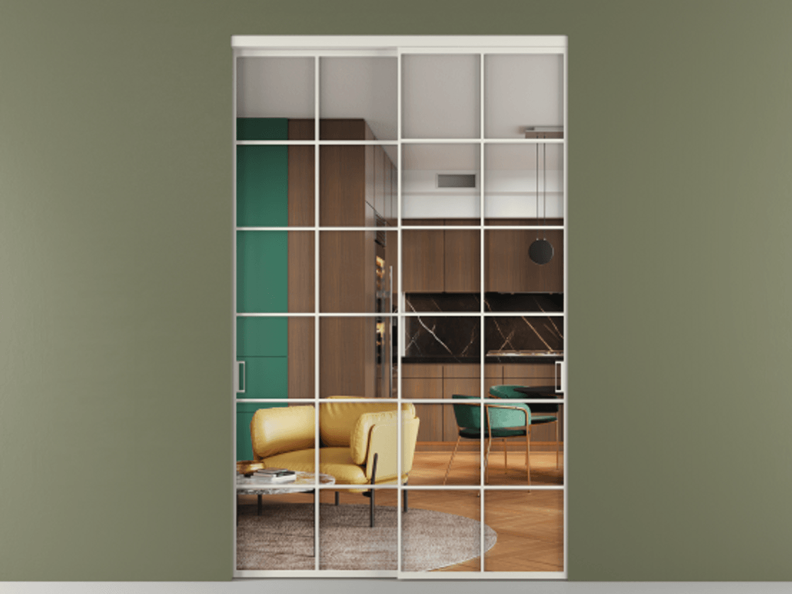 Перегородка Formato внутри проёма 2 створки АЛПР 040.05 Алюминий Белый Прозрачное стекло "Crystal Vision", калёное. Скрытый короб БЕЛ Цена 471000 ₽ 1. Полотно 2 шт. (800/2100 мм)
2. Комплект установки раздвижной системы
3. Базовый комплект фурнитуры
4.Ручка RONDO. Фабрика дверей Волховец 8 (800) 551 43 19 Перегородка Formato внутри проёма 2 створки АЛПР 040.05 Алюминий Белый Прозрачное стекло "Crystal Vision", калёное Цена 471000 ₽ | Volhovec