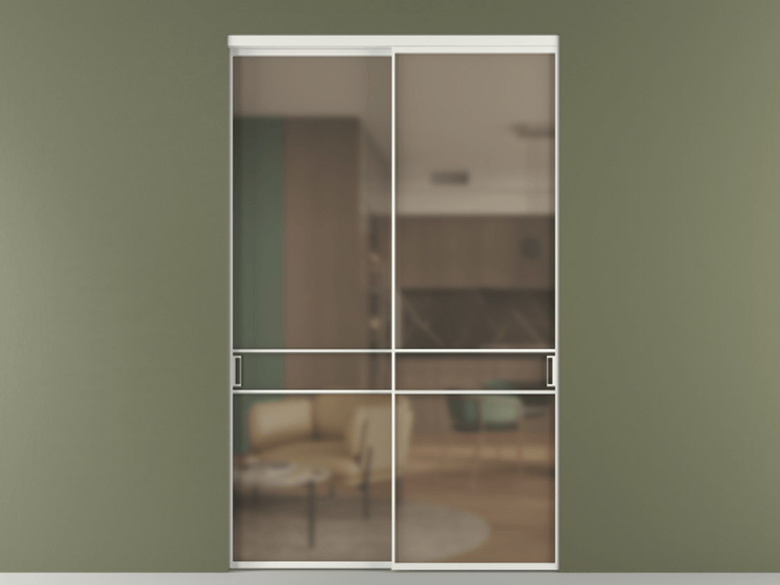 Перегородка Formato внутри проёма 2 створки АЛПР 040.02 Алюминий светло-серый Сатинированное бронзовое стекло, триплекс. Цена 462300 ₽ 1. Полотно 2 шт. (800/2100 мм)
2. Комплект установки раздвижной системы
3. Базовый комплект фурнитуры
4.Ручка RONDO. Фабрика дверей Волховец 8 (800) 551 43 19 Перегородка Formato внутри проёма 2 створки АЛПР 040.02 Алюминий светло-серый Сатинированное бронзовое стекло, триплекс Цена 462300 ₽ | Volhovec