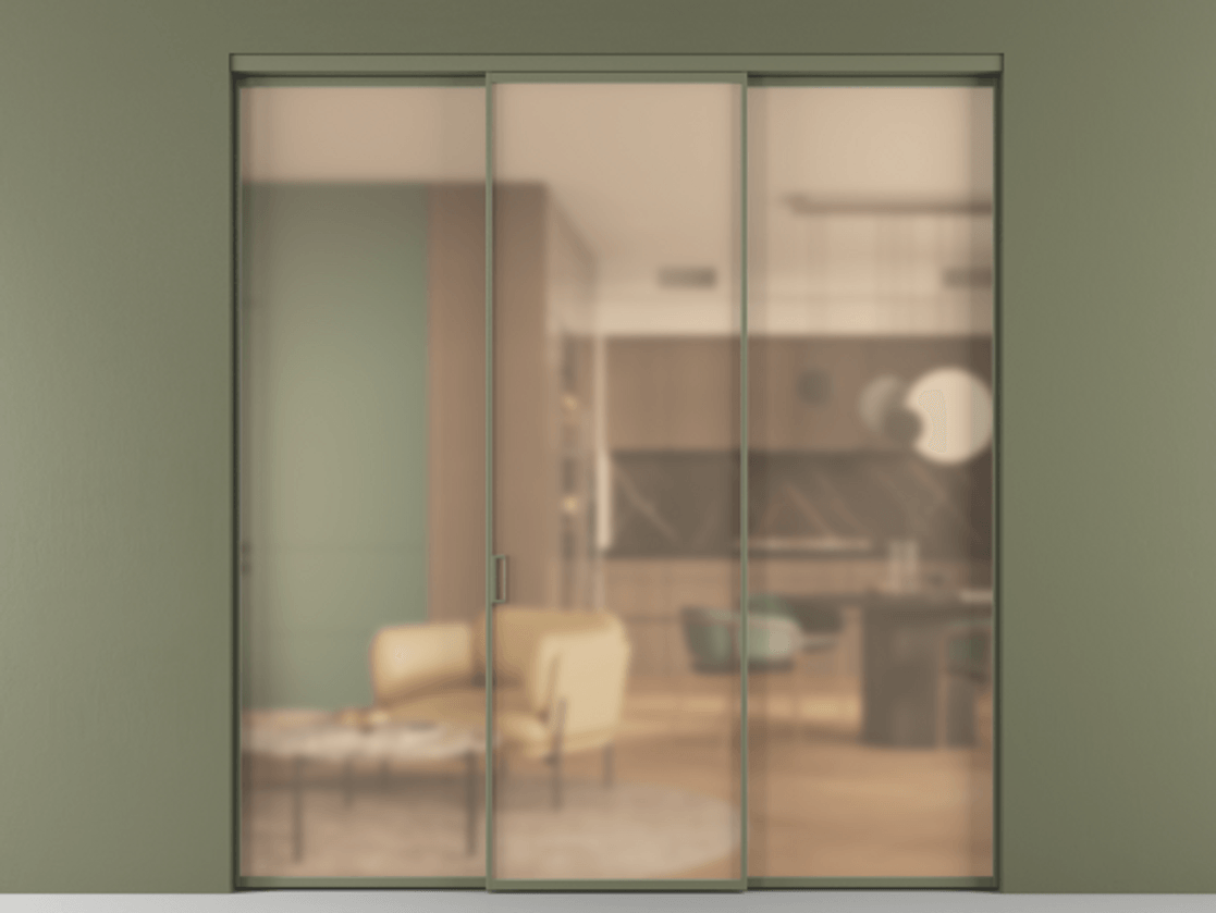 Перегородка Formato внутри проёма 3 створки АЛПР 040.01 Алюминий оливковый тёмный Сатинированное оранжевое стекло, триплекс. Цена 225125 ₽ 1. Полотно 3 шт. (800/2100 мм)
2. Комплект установки раздвижной системы
3. Базовый комплект фурнитуры
4.Ручка RONDO. Фабрика дверей Волховец 8 (800) 551 43 19 Перегородка Formato внутри проёма 3 створки АЛПР 040.01 Алюминий оливковый тёмный Сатинированное оранжевое стекло, триплекс Цена 225125 ₽ | Volhovec