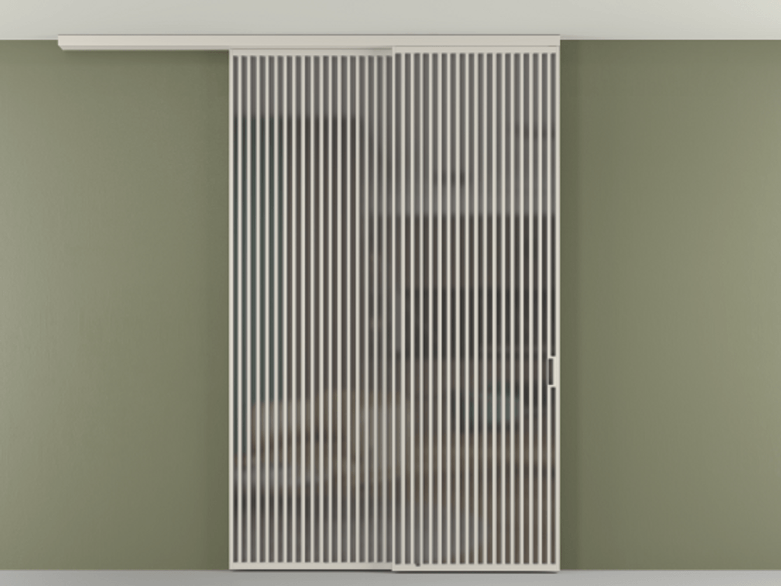 Перегородка Формато вдоль стены на потолок 2 створки с синхронным механизмом АЛПР 040.06 Алюминий облачно-серый Сатинированное серое стекло, триплекс. Цена 450456 ₽ 1. Полотно 2 шт. (800/2100 мм)
2. Комплект установки раздвижной системы
3. Базовый комплект фурнитуры
4.Ручка Рондо. Фабрика дверей Волховец 8 (800) 551 43 19 Перегородка Формато вдоль стены на потолок 2 створки с синхронным механизмом АЛПР 040.06 Алюминий облачно-серый Сатинированное серое стекло, триплекс Цена 450456 ₽ | Volhovec