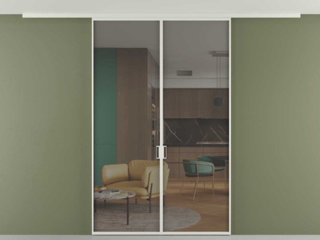 Перегородка Formato вдоль стены на потолок двустворчатая АЛПР 040.01 Алюминий Белый Прозрачное серое стекло, триплекс. Скрытый короб БЕЛ Цена 178288 ₽ 1. Полотно 2 шт. (800/2100 мм)
2. Комплект установки раздвижной системы
3. Базовый комплект фурнитуры
4.Ручка RONDO
. Фабрика дверей Волховец 8 (800) 551 43 19 Перегородка Formato вдоль стены на потолок двустворчатая АЛПР 040.01 Алюминий Белый Прозрачное серое стекло, триплекс Цена 178288 ₽ | Volhovec