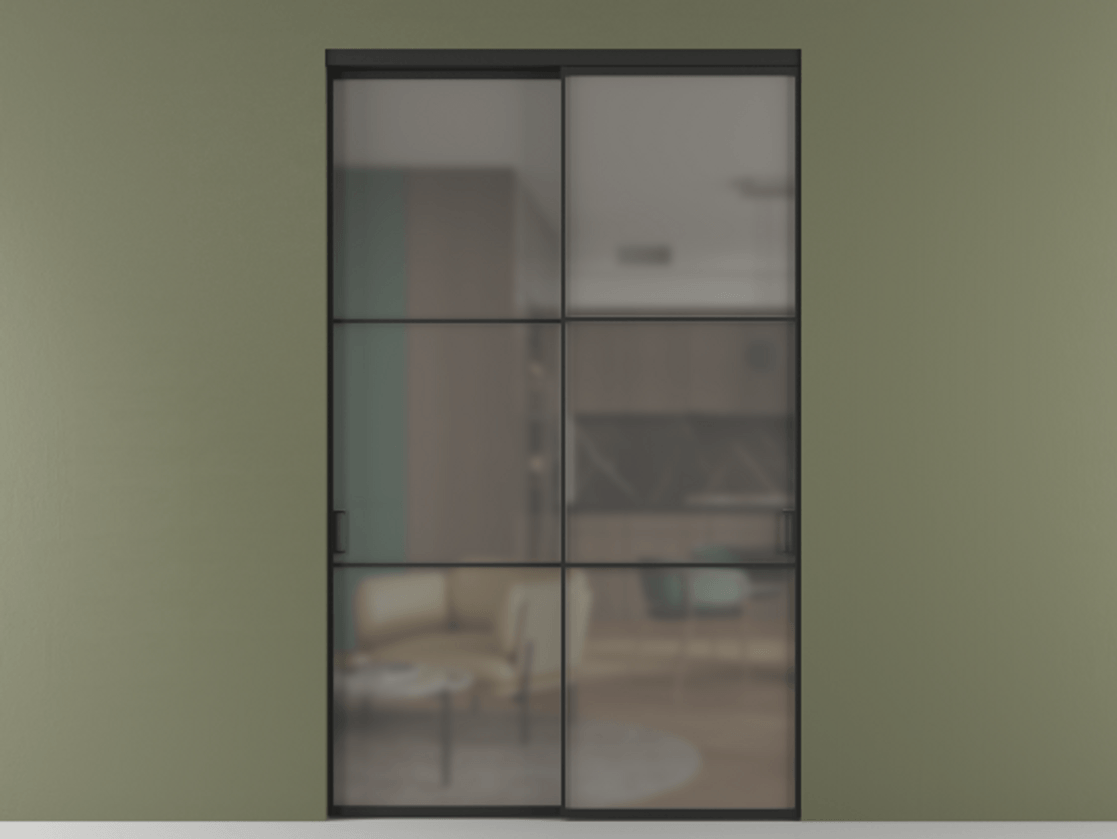 Перегородка Formato внутри проёма двустворчатая АЛПР 040.03 Алюминий Черный Сатинированное серое стекло, триплекс. Скрытый короб ЧЕР Цена 411600 ₽ 1. Полотно 2 шт. (800/2100 мм)
2. Комплект установки раздвижной системы
3. Базовый комплект фурнитуры
4.Ручка RONDO. Фабрика дверей Волховец 8 (800) 551 43 19 Перегородка Formato внутри проёма двустворчатая АЛПР 040.03 Алюминий Черный Сатинированное серое стекло, триплекс Цена 411600 ₽ | Volhovec