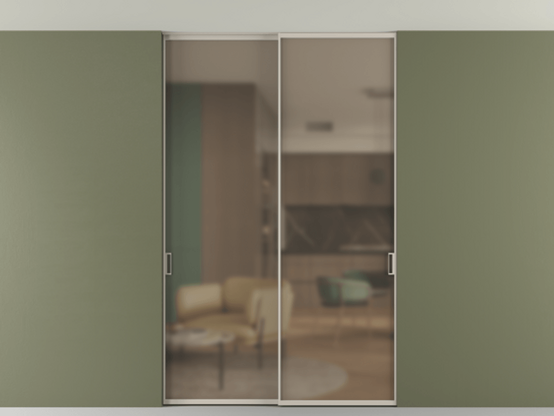 Перегородка Formato внутри проёма двустворчатая со скрытым креплением в потолок АЛПР 040.01 Алюминий светло-бежевый Сатинированное бронзовое стекло, триплекс. Цена 261640 ₽ 1. Полотно 2 шт. (800/2100 мм)
2. Комплект установки раздвижной системы
3. Базовый комплект фурнитуры
4. Ручка RONDO. Фабрика дверей Волховец 8 (800) 551 43 19 Перегородка Formato внутри проёма двустворчатая со скрытым креплением в потолок АЛПР 040.01 Алюминий светло-бежевый Сатинированное бронзовое стекло, триплекс Цена 261640 ₽ | Volhovec