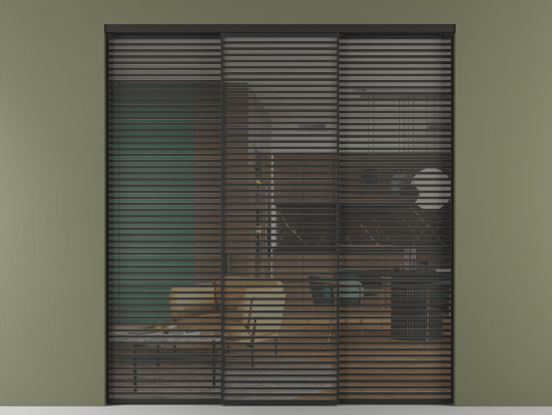 Перегородка Формато внутри проёма 3 створки АЛПР 040.07 Алюминий Черный Прозрачное серое стекло, триплекс. Скрытый короб ЧЕР Цена 437900 ₽ 1. Полотно 3 шт. (800/2100 мм)
2. Комплект установки раздвижной системы
3. Базовый комплект фурнитуры
4.Ручка Рондо. Фабрика дверей Волховец 8 (800) 551 43 19 Перегородка Формато внутри проёма 3 створки АЛПР 040.07 Алюминий Черный Прозрачное серое стекло, триплекс Цена 437900 ₽ | Volhovec