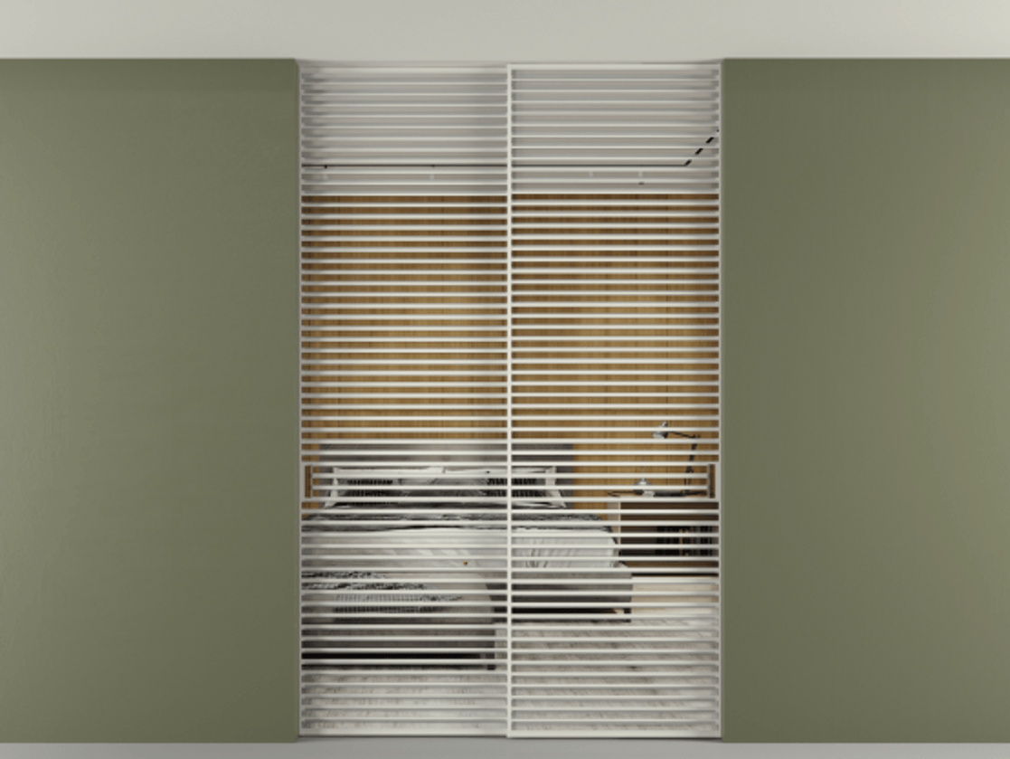 Перегородка Formato внутри проёма скрытое крепление в потолок 2 створки АЛПР 040.07 Алюминий Белый Двустороннее зеркало, триплекс , триплекс 6 мм. Скрытый короб БЕЛ Цена 396220 ₽ 1. Полотно 2 шт. (800/2100 мм)
2. Комплект установки раздвижной системы
3. Базовый комплект фурнитуры
4. Ручка RONDO. Фабрика дверей Волховец 8 (800) 551 43 19 Перегородка Formato внутри проёма скрытое крепление в потолок 2 створки АЛПР 040.07 Алюминий Белый Двустороннее зеркало, триплекс , триплекс 6 мм Цена 396220 ₽ | Volhovec