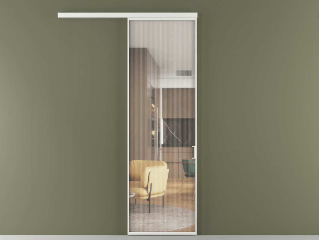 Перегородка Формато вдоль стены 1 створка АЛПР 040.01 Алюминий белоснежный Рифлёное стекло "Мору", триплекс. Цена 108160 ₽ 1. Полотно (800/2100 мм)
2. Комплект установки раздвижной системы
3. Базовый комплект фурнитуры
4.Ручка Рондо. Фабрика дверей Волховец 8 (800) 551 43 19 Перегородка Формато вдоль стены 1 створка АЛПР 040.01 Алюминий белоснежный Рифлёное стекло "Мору", триплекс Цена 108160 ₽ | Volhovec